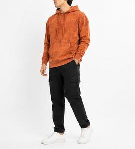 Sweat-shirt à capuche pour homme, coupe classique, couleur unie, 100% coton molletonné, teint en pièce, anti-boulochage, avec poche, décontracté, pour l'hiver - Product Image 3