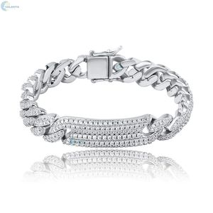 VVS1 Lab Grown Diamond <b>Iced</b> <b>Out</b> Luxury Bracelet Hip Hop Style Cuban Bracelet Unisex Silver Trendy Rapper Bracelet For Him - Product Image 2