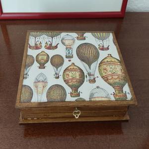 Boîte en bois imprimée pour pinceaux de maquillage, boîte à cosmétiques et bijoux, boîte de rangement pour organisation de coiffeuse, vente en gros - Product Image 1