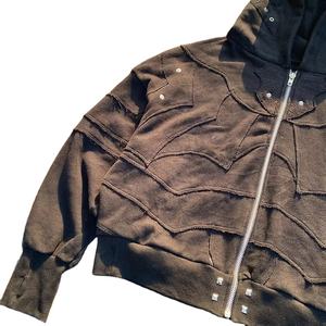 Oversized Unisex Heavyweight Hoodie 500 GSM 100% Cotton Pullover with Acid Wash Distressed Finish and Embroidered <b>Detailing</b> - Product Image 3