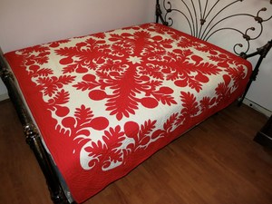 Magnifiques Couvre-lits Hawaïens Vintage Faits Main Élégants 100% Coton Écologiques Motif Feuilles & Fleurs Rafraîchissant Décoration Maison & Hôtel - Product Image 2