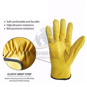 Guantes de cuero resistentes para trabajos de manipulación de materiales y actividades en el lugar de trabajo. - Product Image 4