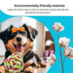 Juguetes de Cuerda de Algodón con Nudos de Colores Personalizables para Cachorros y Perros Grandes, para Masticar, Jugar y Aliviar el Aburrimiento - Product Image 2