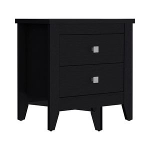 Comodino Oasis con due cassetti e quattro gambe, piano superiore nero - E Shop Depo - Product Image 4