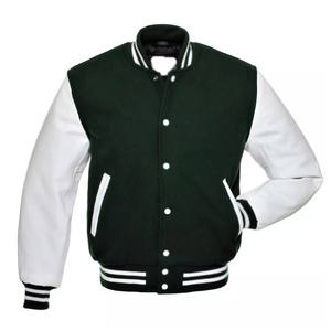 Chaqueta de Trabajo de Invierno para Hombre, Estilo Bomber, Mangas de Cuero, Cuello Alto, Tela de Lona Impermeable, Gruesa, con Logotipo Frontal - Product Image 1