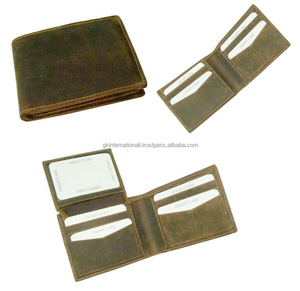 Portefeuille en cuir véritable pour hommes commande en gros fabriqué en Inde portefeuille à deux volets en cuir de vache souple personnalisation disponible Real Gen pour hommes - Product Image 3