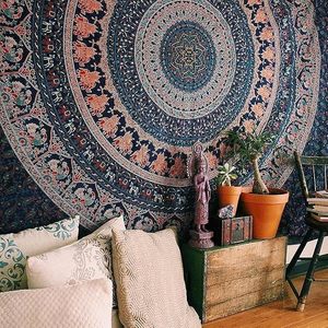 Tapiz Decorativo Hippie Mandala Bohemio Psicodélico Indio Mágico para Colgar en la Pared, Cubrecama para Dormitorio, Sala de Estar - Product Image 1