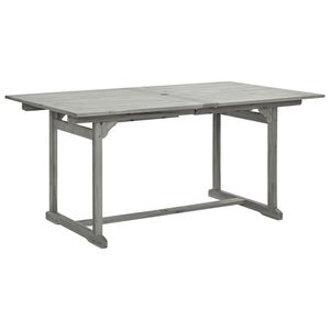 Grande table de jardin extensible en bois d'acacia massif gris, tables d'extérieur - Product Image 3