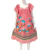 Vestido Maxi Asimétrico con Estampado Floral Bohemio para Mujer, Manga con Volantes, Corte Holgado, Verano, Casual, Rayón, Bolsillos, Tela No Tejida