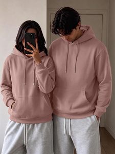 Sweat-shirt à capuche unisexe en coton molletonné, coupe oversize, style streetwear décontracté, manches longues, pour homme et femme - Product Image 3