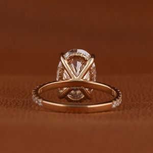 Anillo de Compromiso con Diamante Ovalado Cultivado en Laboratorio, Certificado por IGI, Anillo de Diamante Creado en Laboratorio en Oro de 14K Personalizado para Mujer - Product Image 4