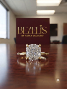 Timeless Baguette Accent Lab Grown Diamond Engagement <b>Ring</b> in White <b>Gold</b> Tapered Side Stones Classic <b>Vintage</b> Inspired Luxury - Product Image 2