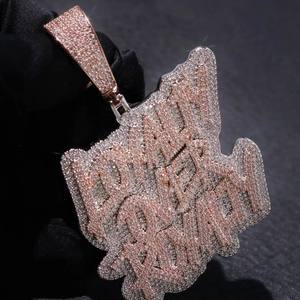 Colgante de Letra de Moissanita Bañado en Rodio, Amuleto Temático Hip Hop, Unisex, para Uso Diario, con Microincrustaciones de Plata 925, Número - Product Image 3