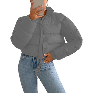 Chaqueta acolchada impermeable para mujer, diseño de burbujas, abrigo de invierno acolchado, chaqueta corta de nailon para exteriores - Product Image 4