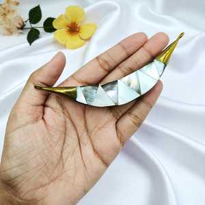 Bohemian Horn Spike Necklace Set Imitation Pearl Polished Buffalo Bone Horn Ecofriendly Women's Fashion Jewelry Wedding Gift - Product Image 3