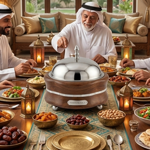 Juego de Cazuelas Perfect Majlis para Servir, Recipiente Aislado para Alimentos Calientes, Tapa de Acero Inoxidable y Base Elegante con Diseño de Madera, Vajilla al por Mayor - Product Image 5