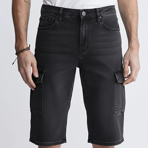 Custom Made Vintage Washed Raw Hem Short OEM ODM Services Length Denim <b>Jorts</b> <b>Baggy</b> Style Lightweight Streetwear Jeans For Men - Product Image 1