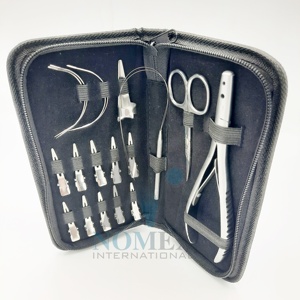 Mini outils d'extension de cheveux en acier inoxydable avec anneau de séparation des cheveux et pinces de sectionnement Pince à cheveux en argent - Product Image 4