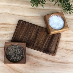 Ensemble de plats à sauce en bois assaisonnement alimentaire condiments en bois avec plateau ensembles de récipients à condiments naturels - Product Image 5