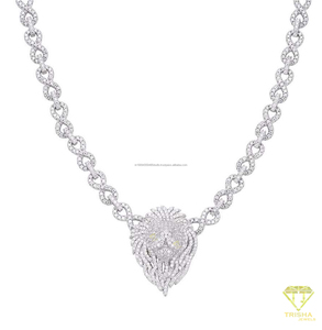 จี้หัวสิงโตเงินแท้ 925 ประดับมอยส์ซาไนต์ สร้อยคอหรูหราแบบ Iced Out Infinity Chain สำหรับผู้ชายและผู้หญิง ขายส่ง - Product Image 3