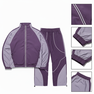 Custom Nylon Windbreaker Lightweight Hiking Streetwear Curved Straight Quick Dry Tracksuit Two Piece Jogger <b>Pants</b> and Jacket Set - Product Image 4