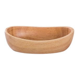 Tazón Ovalado de Madera Pulida Hecho a Mano para Servir, Decorativo para Bodas, Ensaladas, Frutas, Uso Doméstico y en Restaurantes - Product Image 1