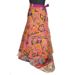 New Reversible Vintage Silk Magic 38inch Length <b>Wrap</b> <b>Skirt</b> Halter Tube Magic <b>Wrap</b> <b>Skirt</b> Reversible <b>Wrap</b> <b>Skirt</b> Vintage Sari Beach - Product Image 6
