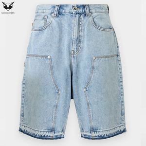Shorts en jean bleu clair pour homme, coupe décontractée, style streetwear, avec logo personnalisé, pour l'été – Fournisseur professionnel - Product Image 5