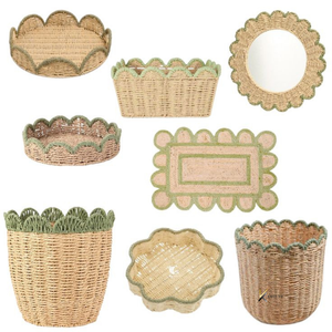 Panier à linge en rotin durable, écologique, fait main, au design rectangulaire attrayant, nouveau choix, avec couvercle, pour le rangement à domicile - Product Image 4