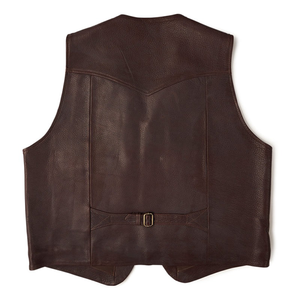 Gilet en cuir marron vintage pour homme, col classique, boutons sur le devant, sans manches, gilet de costume décontracté ou formel, fournisseur OEM personnalisé, nouveauté - Product Image 2