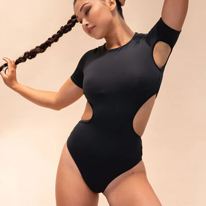 Custom Logo Women <b>Pole</b> <b>Dance</b> Bodysuit Breathable Stretch Slim Fit <b>Dance</b> Jumpsuit Comfortable Body Suits Customized - Product Image 1
