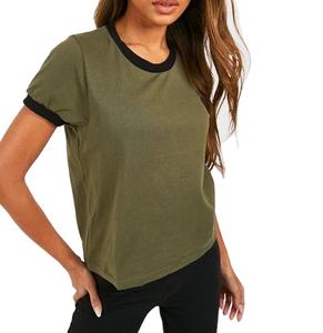 T-shirt en coton/polyester de qualité supérieure pour les femmes T-shirt athlétique en plein air anti-rétrécissement à col rond coupe régulière - Product Image 1