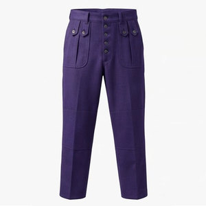 Pantalon de combat allemand en toile à motif droit, design personnalisé, avec ceinture traditionnelle, boutons sécurisés, tissu léger et respirant - Product Image 1