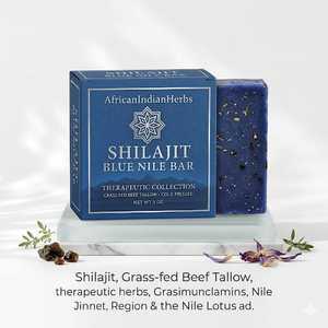 Savon de soin corporel naturel Shilajit Blue Nile Bar avec mousse crémeuse, arôme rafraîchissant et formule hydratante pour le bain quotidien - Product Image 5