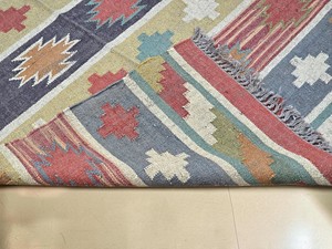 Alfombra Kilim Hecha a Mano con Patrón Geométrico, de Lana y Acrílico, Rectangular, Tejido Plano, para Pasillo - Product Image 5