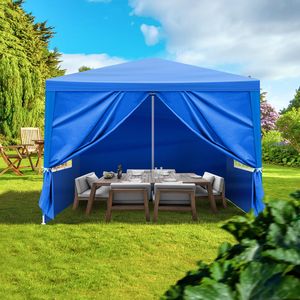 Carpa de Jardín Impermeable de 10x10 Pies para Bodas, Barbacoas y Catering, Color Azul - Product Image 4