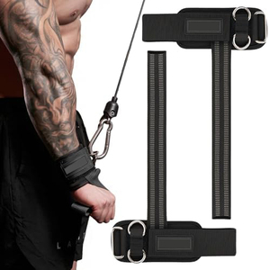 Non Slip Wrist Straps for Weightlifting Deadlifting, Gym Lifting Straps with D Rings for <b>Cable</b> Machine Workout Straps - Product Image 1