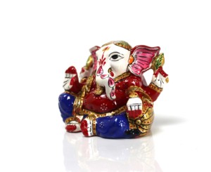 Meenakari-estatua de Metal artesanal, estatua de Lord Gaddi Ganesha religiosa india hecha a mano, esmalte, escultura de dios hindú - Product Image 3