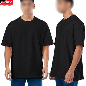 Camiseta Deportiva INDEX para Hombre, Negra, Oversize, Manga Corta, Cuello Redondo, Estilo Casual, Jersey Sólido - Product Image 5