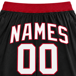 Shorts de basket-ball pour hommes, sportifs, noirs et rouges, en mesh sublimé, tissu respirant, haute qualité, entraînement, compétition, vêtements de sport - Product Image 6