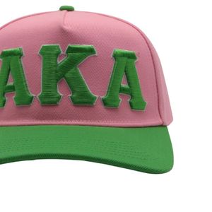 Casquette Snapback AKA Rose et Vert Unisexe Réglable avec Lettres Brodées – Style Décontracté Streetwear et Mode Grecque - Product Image 4