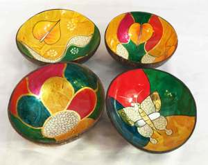 Ensemble de vaisselle du Vietnam écologique de haute qualité Design tropical vintage bol en coquille de noix de coco nouveau style à base de coquilles de noix de coco - Product Image 1