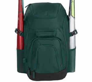 Mochila de Nailon Verde con Bolsillos Laterales para Bate, Compartimento Frontal con Cierre, Capacidad de 50-70L, Bolsillos Laterales de Malla - Product Image 1