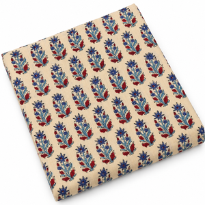 Tela Floral 100% Algodón con Estampado a Mano para Ropa de Cama, Fundas de Edredón y Diseños Personalizados - Product Image 1