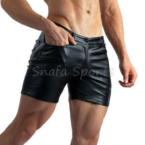บริการออกแบบและผลิตกางเกงขาสั้นผู้ชายแบบ OEM พร้อมกระเป๋า ราคาขายส่ง ผลิตจากหนังแท้ 100% กางเกงขาสั้นหนังสำหรับผู้ชายสำหรับการต่อสู้ วางขายออนไลน์ - Product Image 4