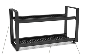 Double Tier Metal Spice Rack <b>Kitchen</b> Countertop Stovetop Organizer for Oil Salt Sauce Vinegar <b>Storage</b> - Product Image 4