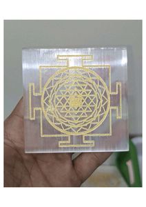 แผ่นรองแก้วเซเลไนต์ทรงสี่เหลี่ยมประดับด้วยสติกเกอร์สัญลักษณ์ศรียันทรา ของตกแต่งบ้าน แผ่นชาร์จพลังงาน ขายส่งจำนวนมาก - Product Image 3