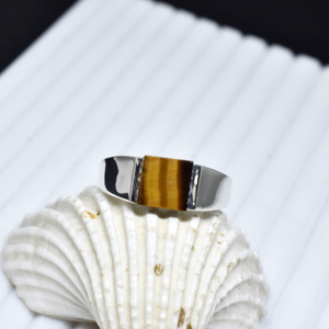 Tiger Eye Signet <b>Ring</b> 925 Sterling <b>Silver</b> Rectangular Natural Gemstone <b>Men</b> Minimalist Handmade Statement <b>Wedding</b> Party Jewelry - Product Image 5