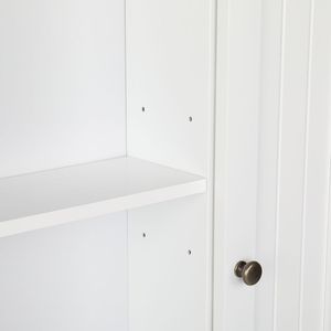 Spedizione gratuita Mobiletto da bagno bianco YJ a doppia anta, mobiletto da parete per bagno - Product Image 5