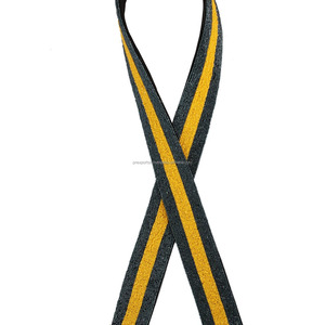 Correa de hombro de bandolera personalizada impermeable vintage con cuentas hechas a mano con ganchos para bolso-Bordado de rayas negras amarillas - Product Image 2